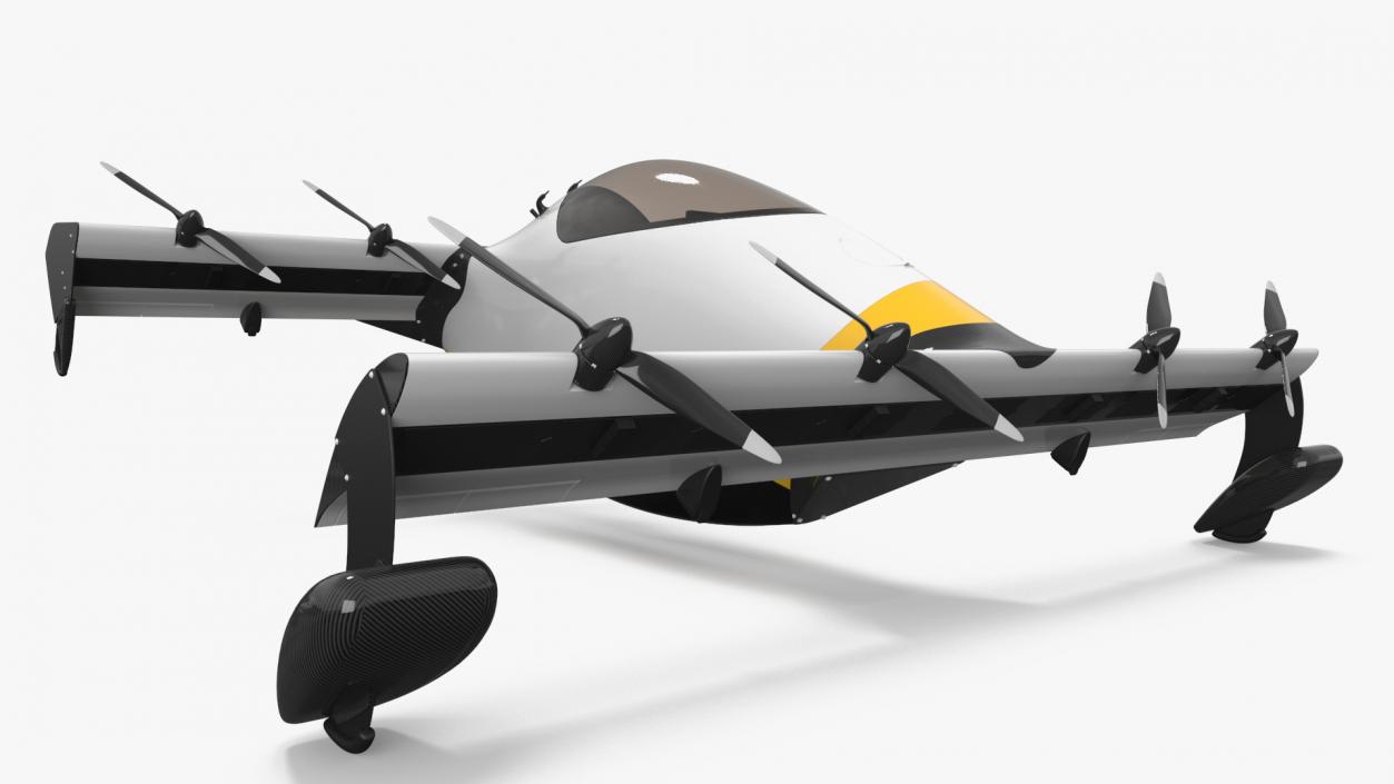 3D Personal EVTOL Aircraft with 8 Propellers 2 model