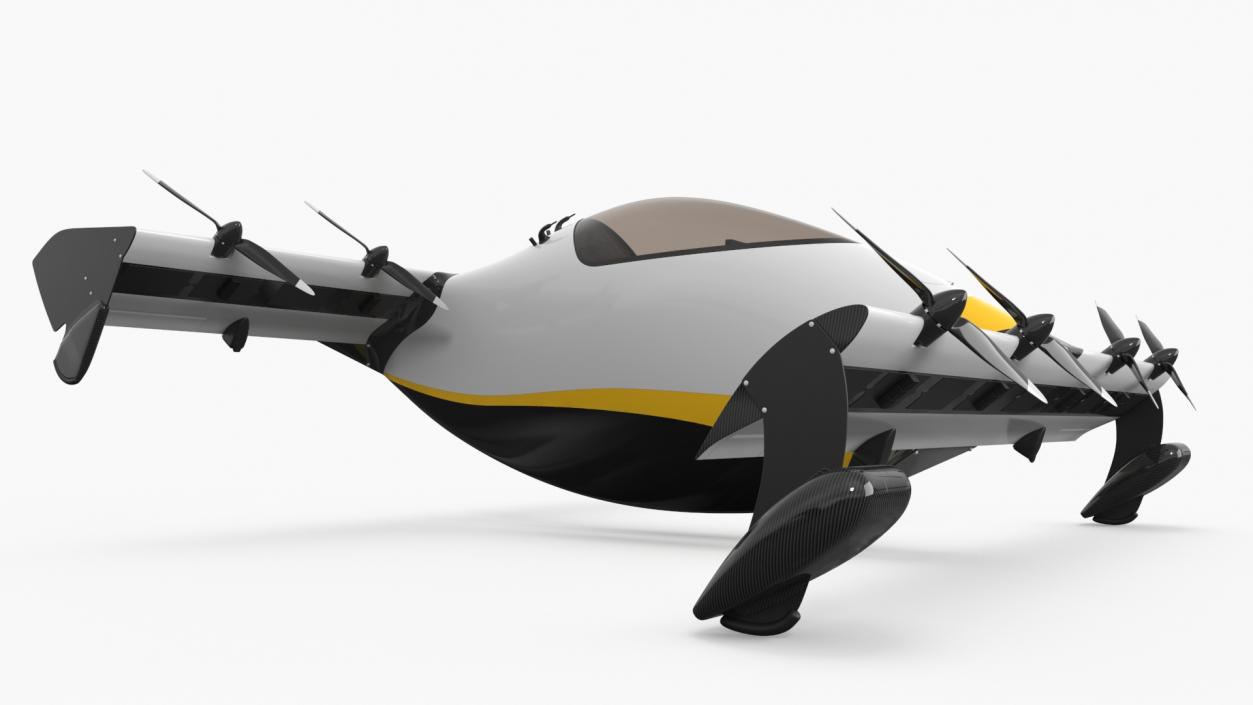 3D Personal EVTOL Aircraft with 8 Propellers 2 model