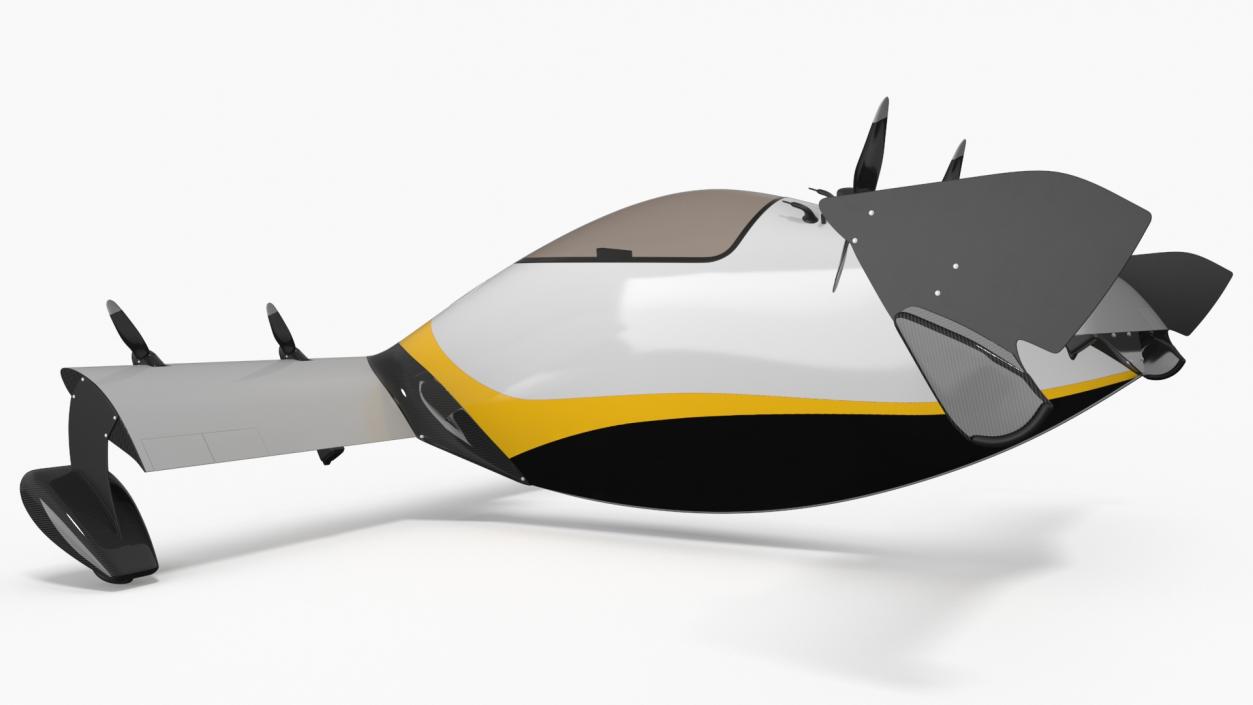 3D Personal EVTOL Aircraft with 8 Propellers 2 model