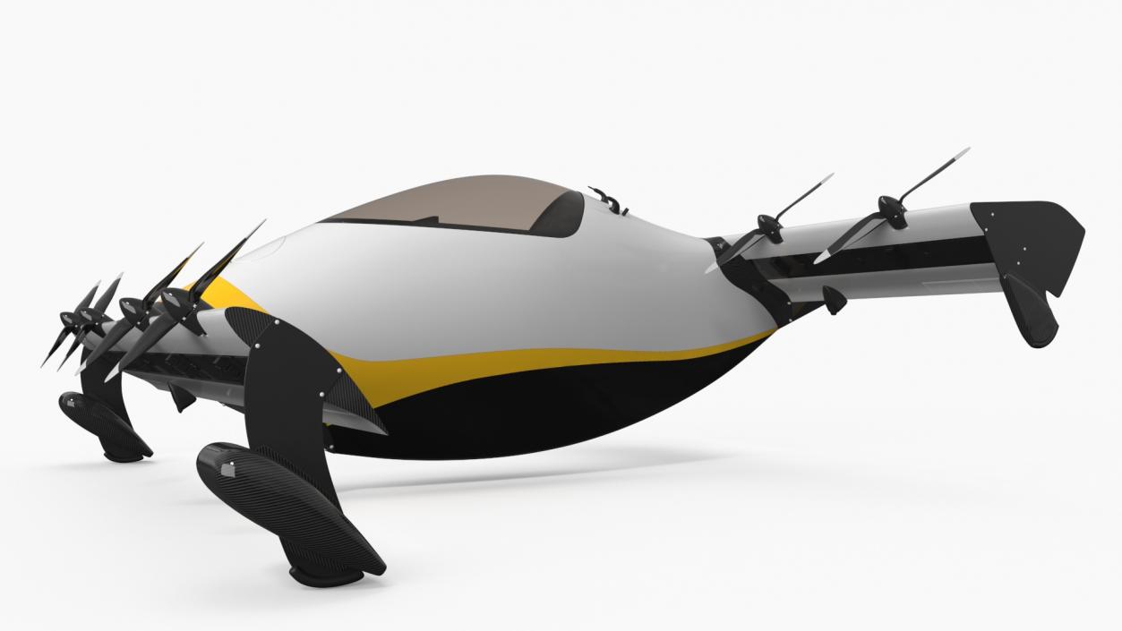 3D Personal EVTOL Aircraft with 8 Propellers 2 model