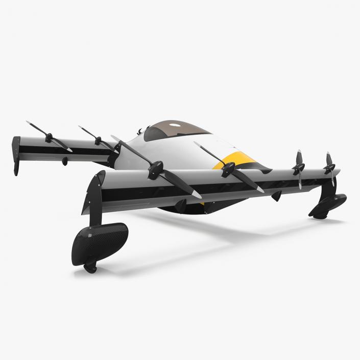 3D Personal EVTOL Aircraft with 8 Propellers 2 model