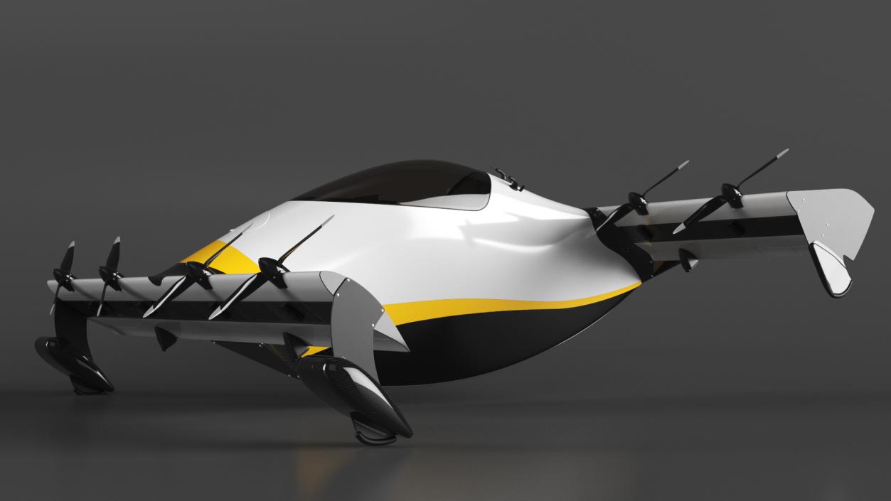 3D Personal EVTOL Aircraft with 8 Propellers 2 model