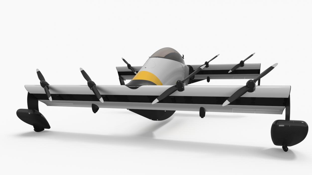 3D Personal EVTOL Aircraft with 8 Propellers 2 model