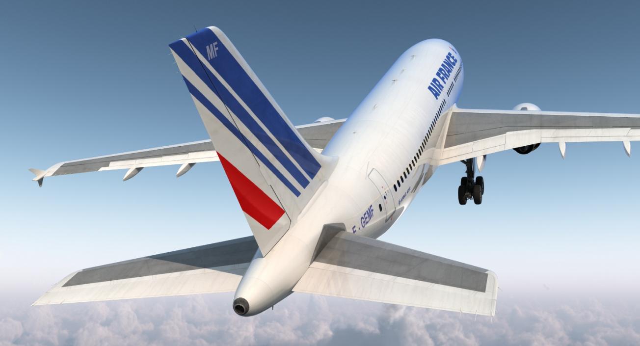 3D Airbus A310-300 Air France Rigged model