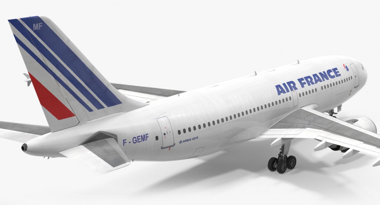 3D Airbus A310-300 Air France Rigged model