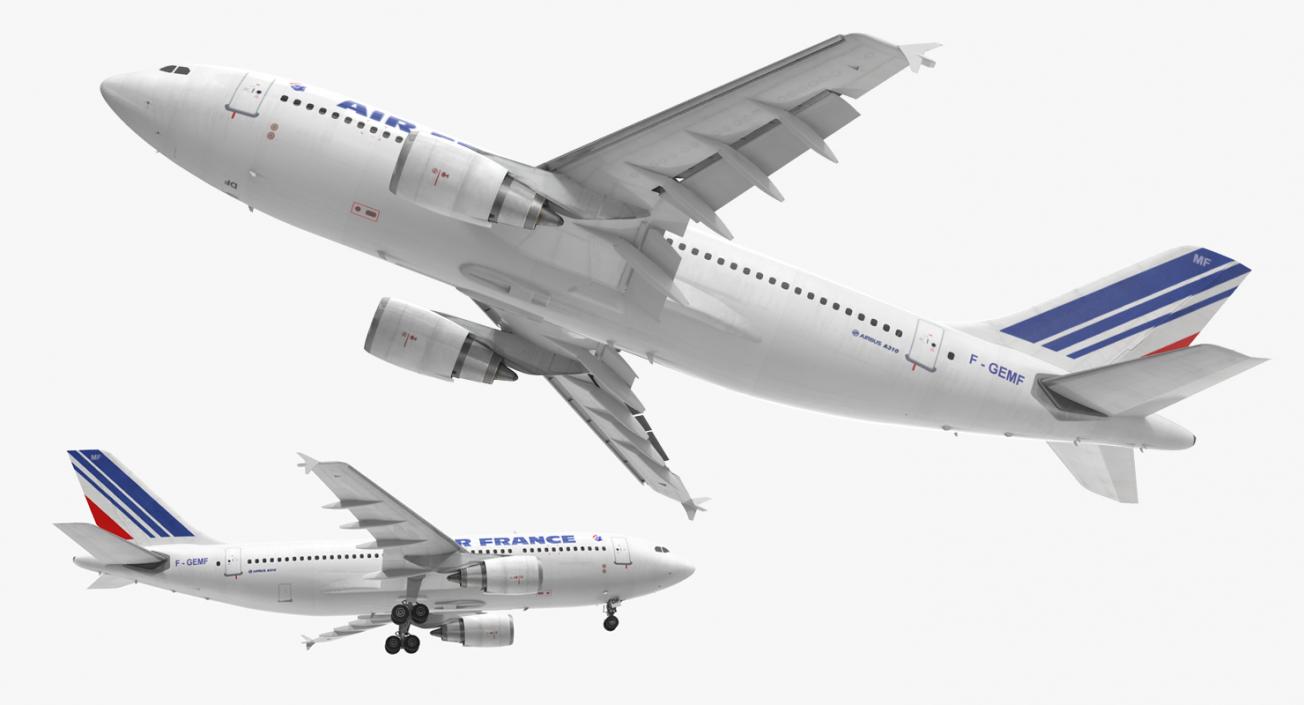 3D Airbus A310-300 Air France Rigged model