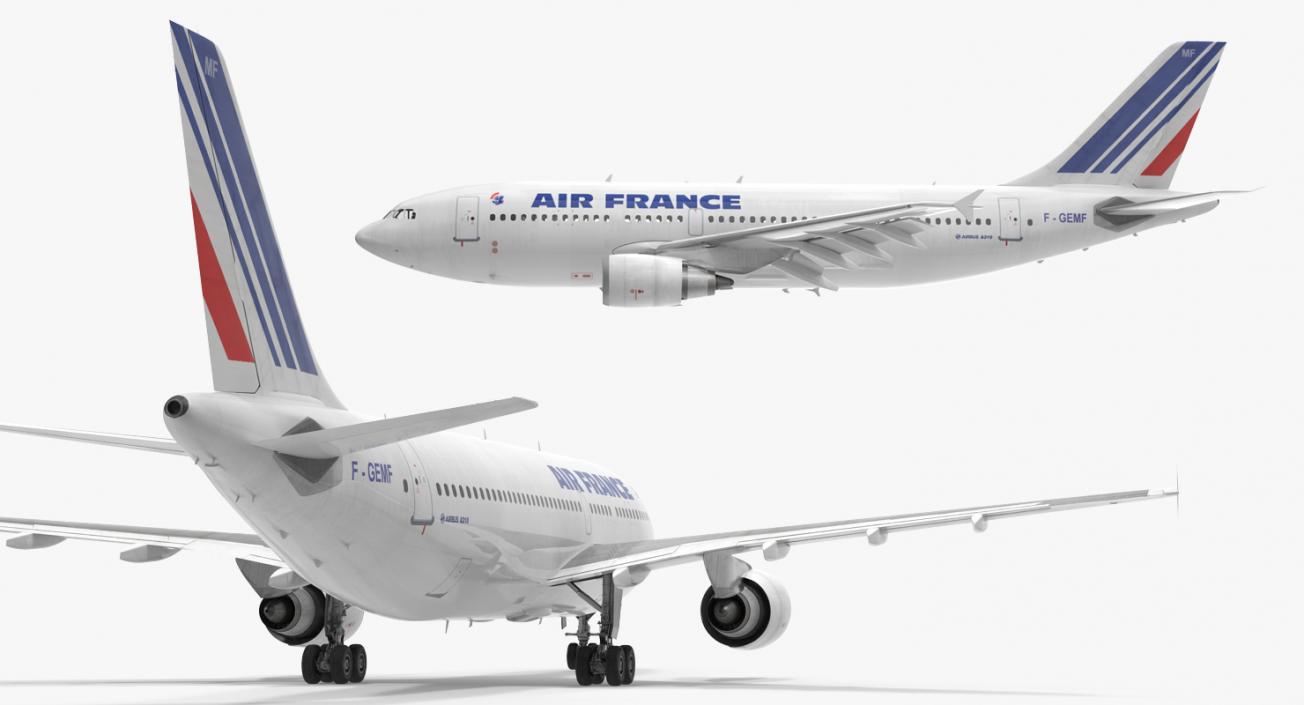 3D Airbus A310-300 Air France Rigged model