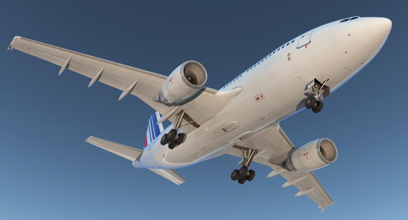 3D Airbus A310-300 Air France Rigged model