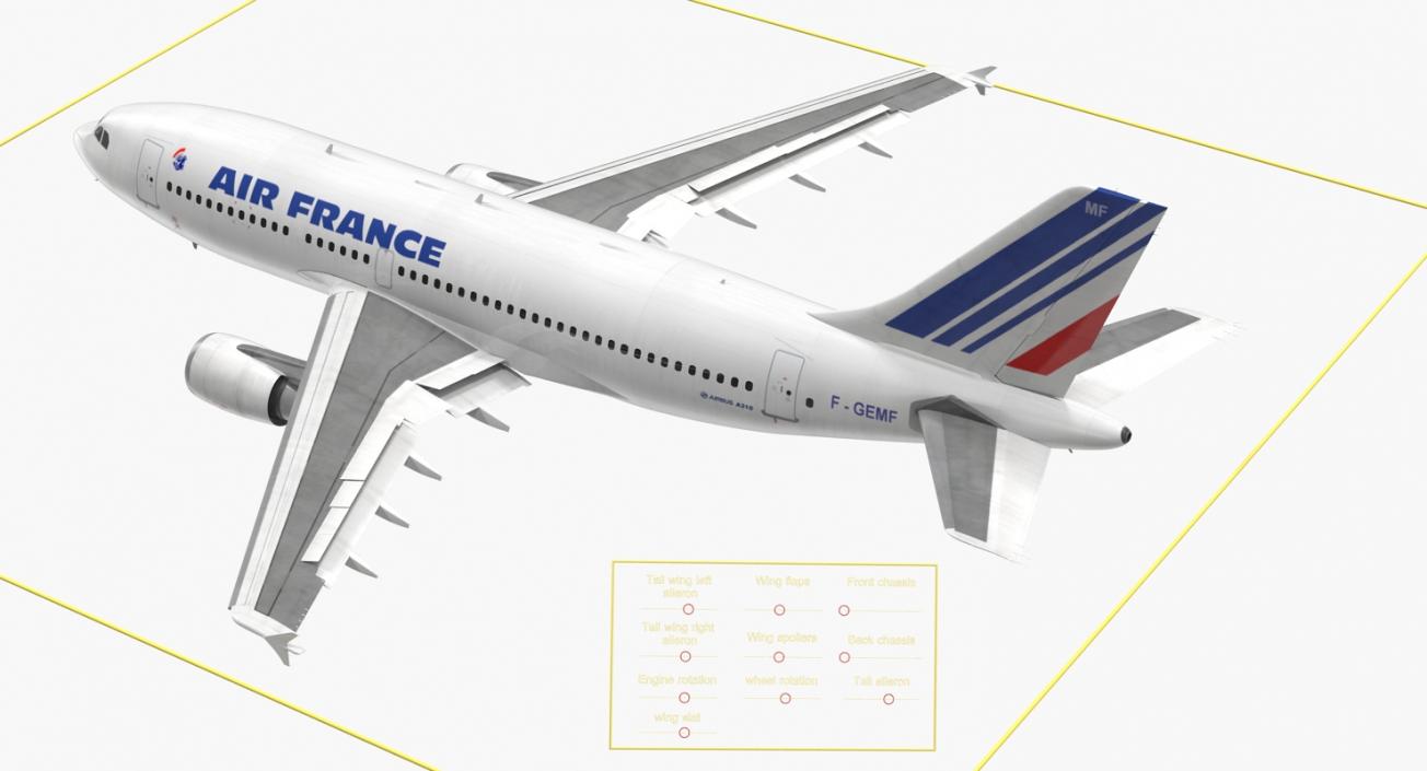 3D Airbus A310-300 Air France Rigged model