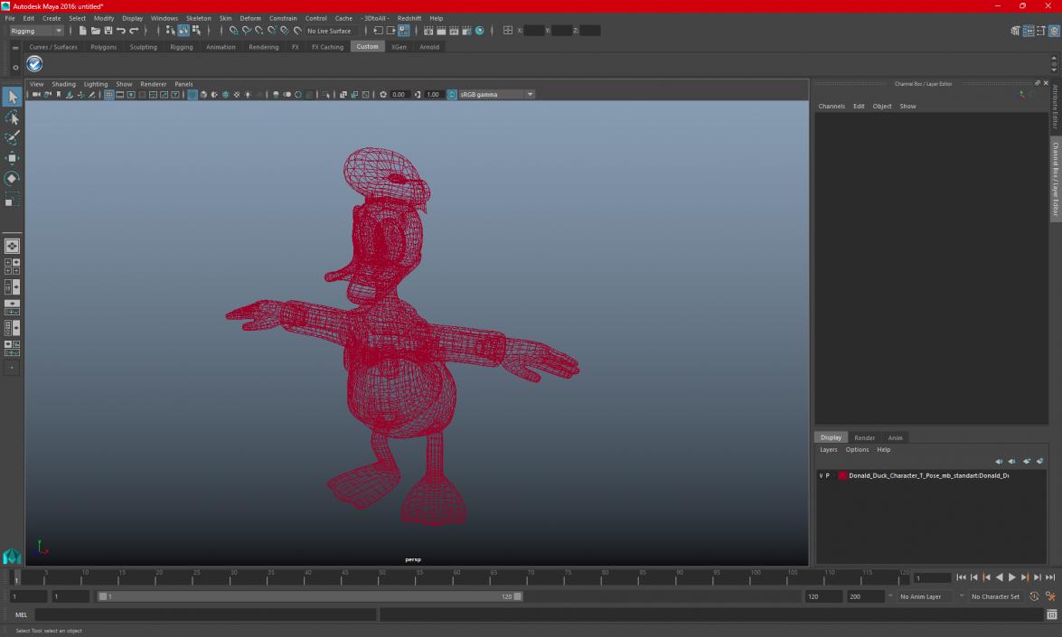 3D Donald Duck Character T-Pose model