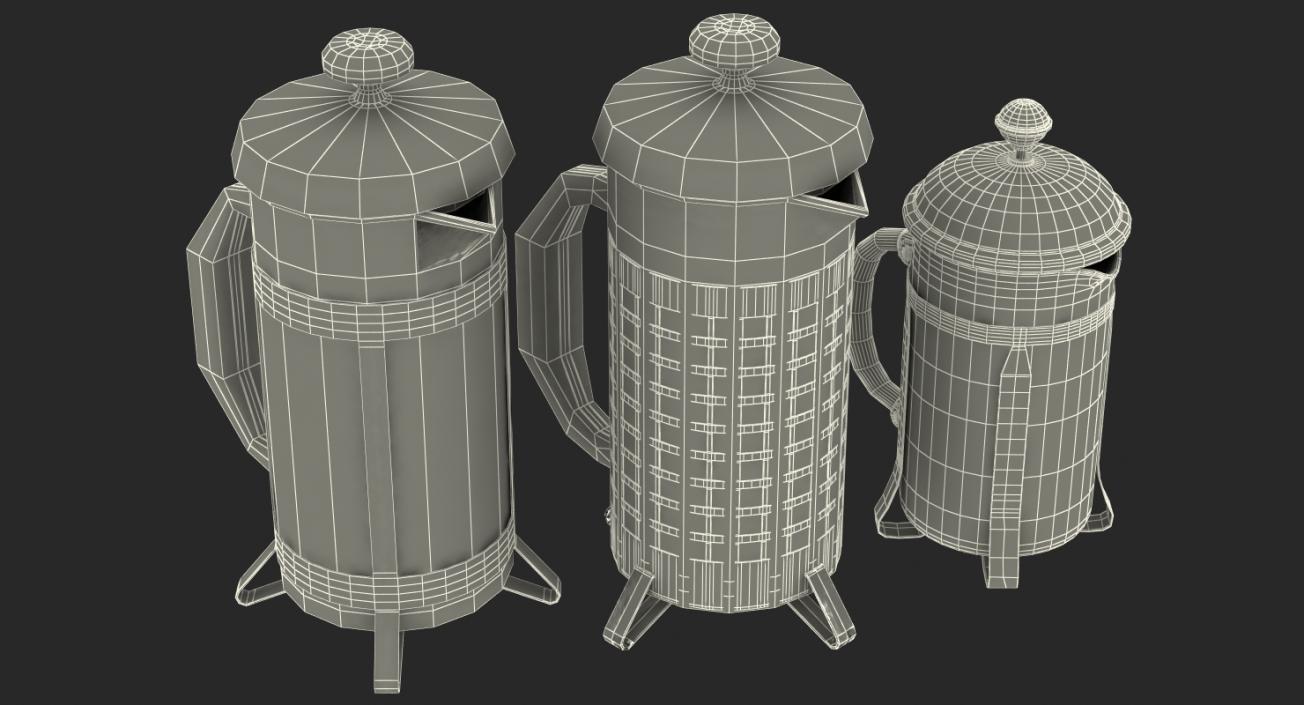 French Press Coffee Pots Collection 2 3D