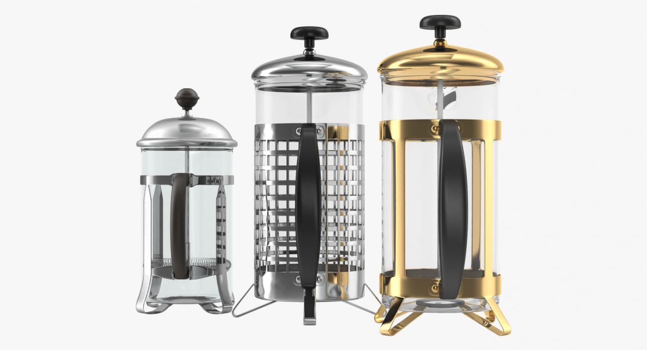 French Press Coffee Pots Collection 2 3D