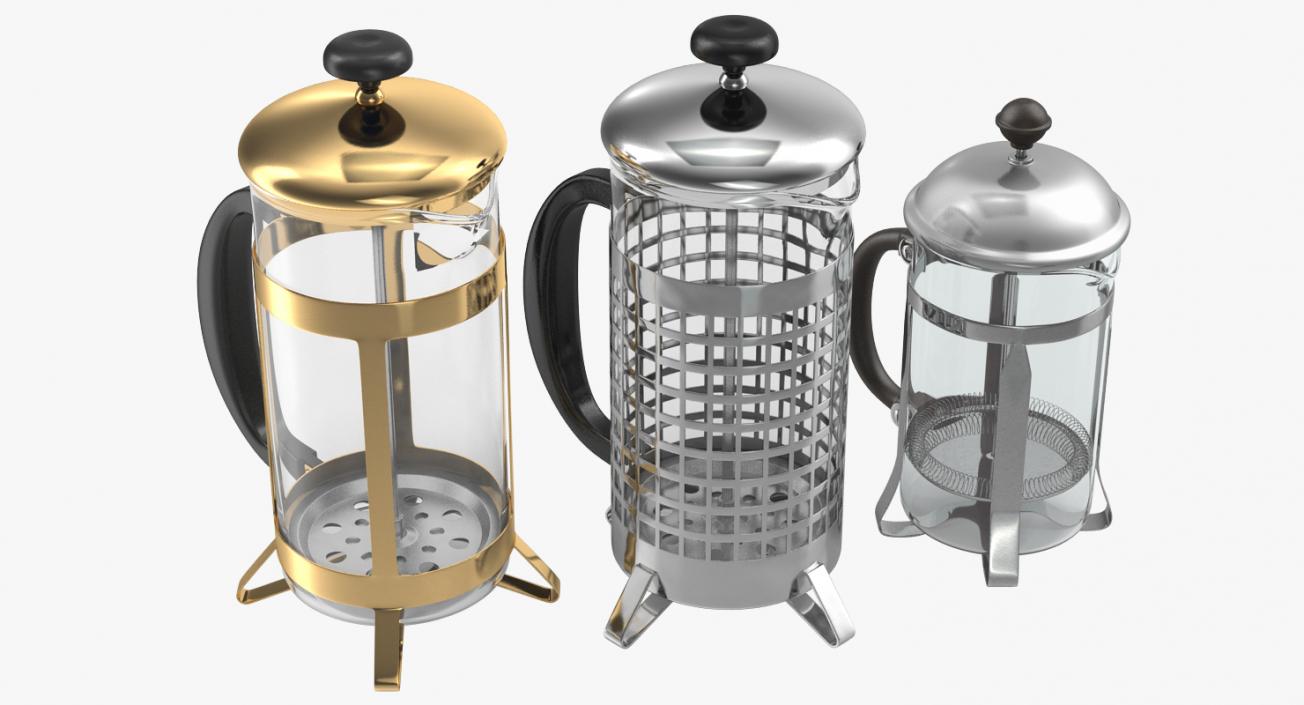 French Press Coffee Pots Collection 2 3D