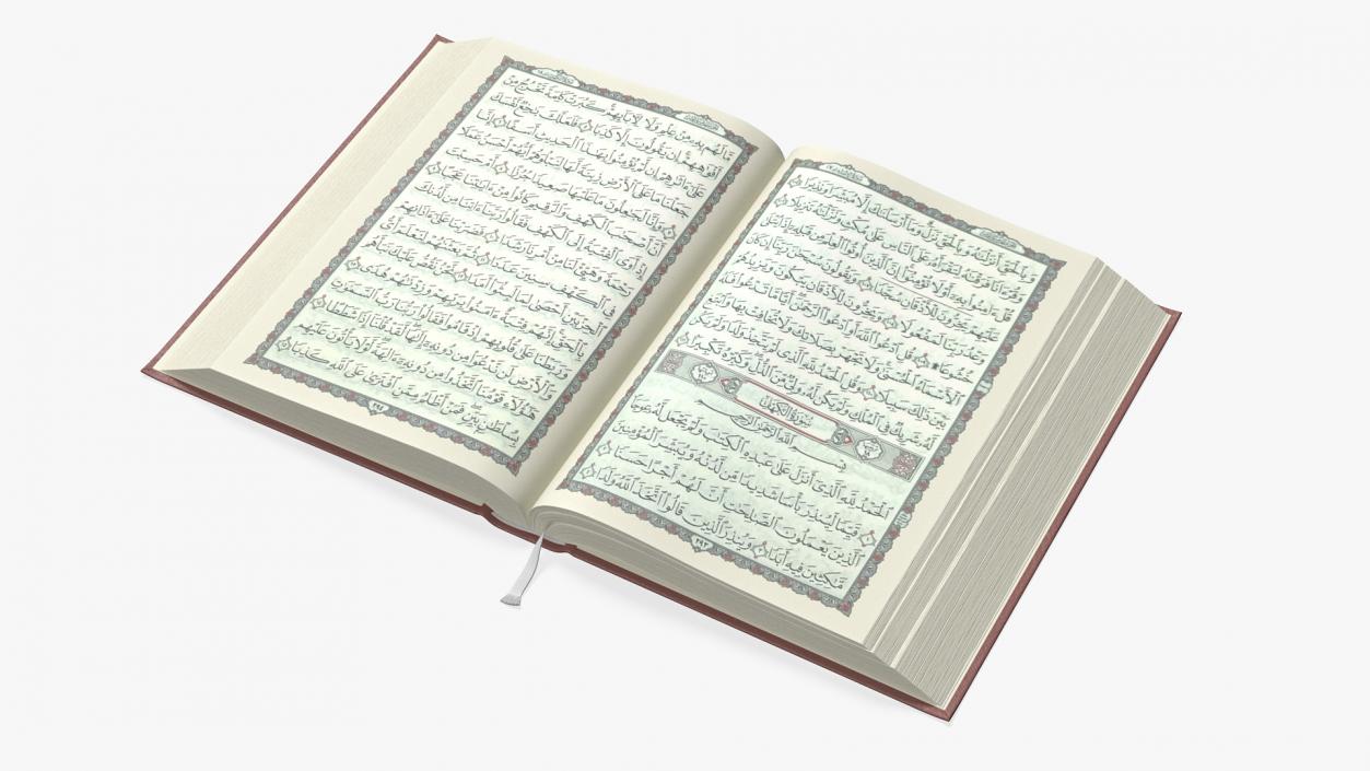 Quran Book Red Open 3D model