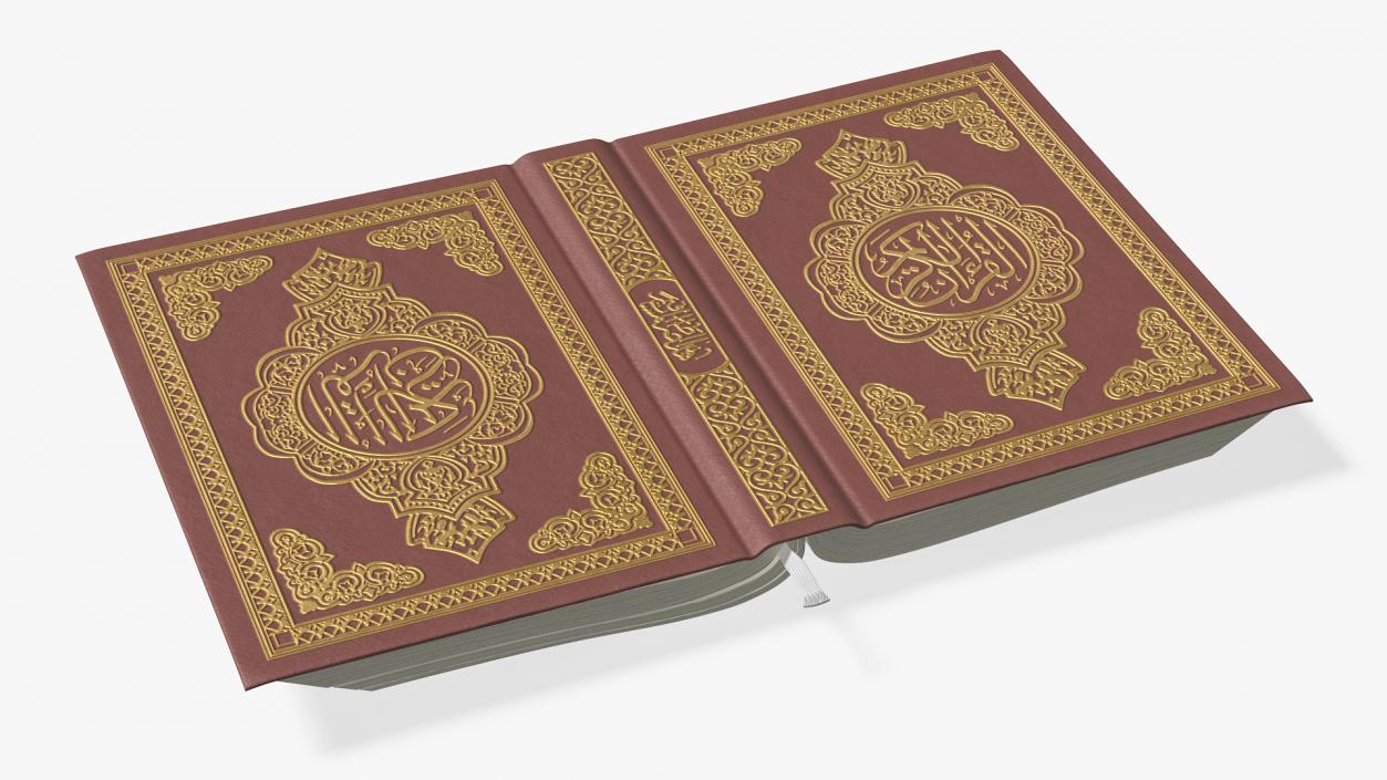 Quran Book Red Open 3D model