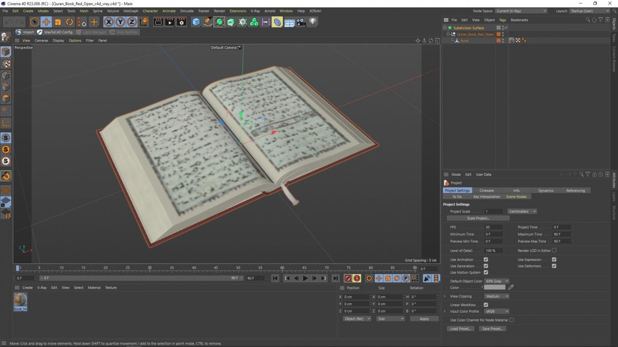 Quran Book Red Open 3D model