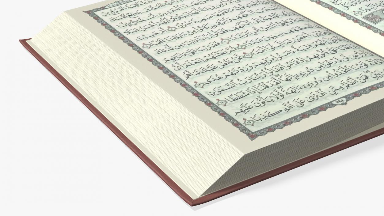 Quran Book Red Open 3D model