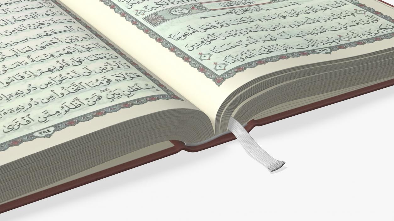 Quran Book Red Open 3D model