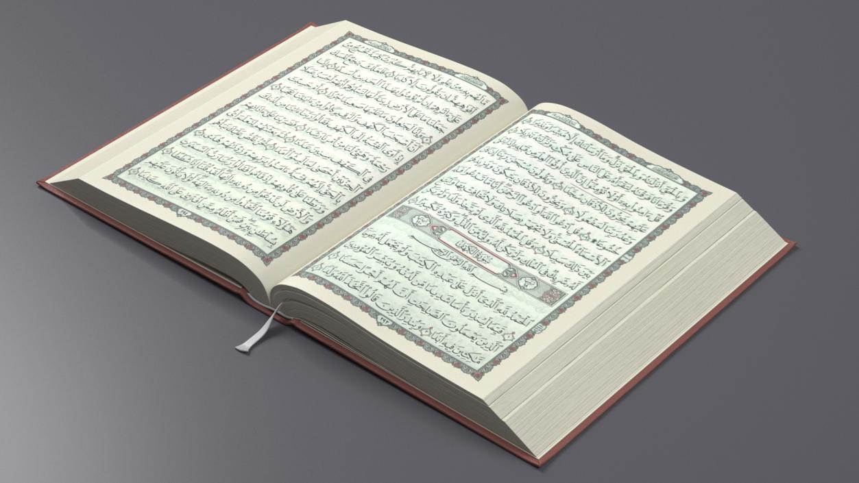 Quran Book Red Open 3D model