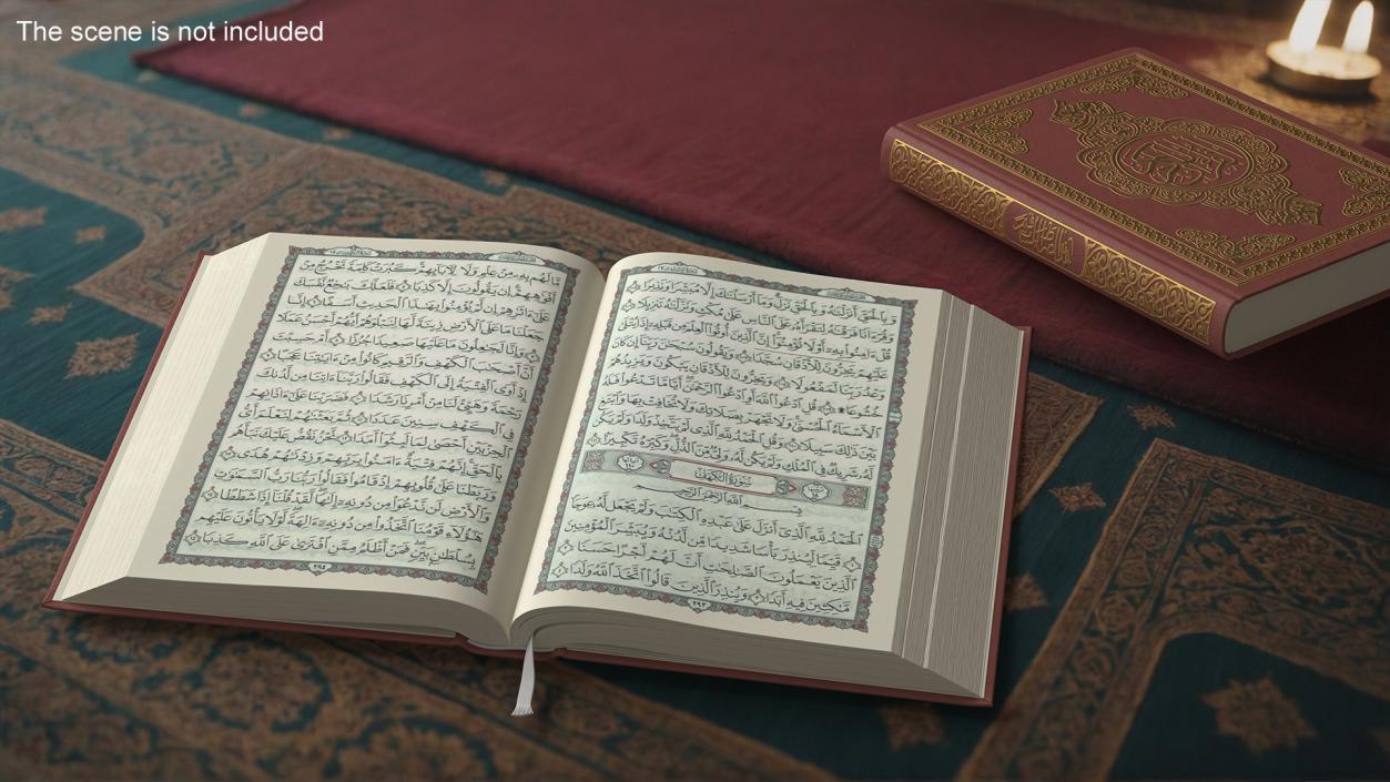 Quran Book Red Open 3D model