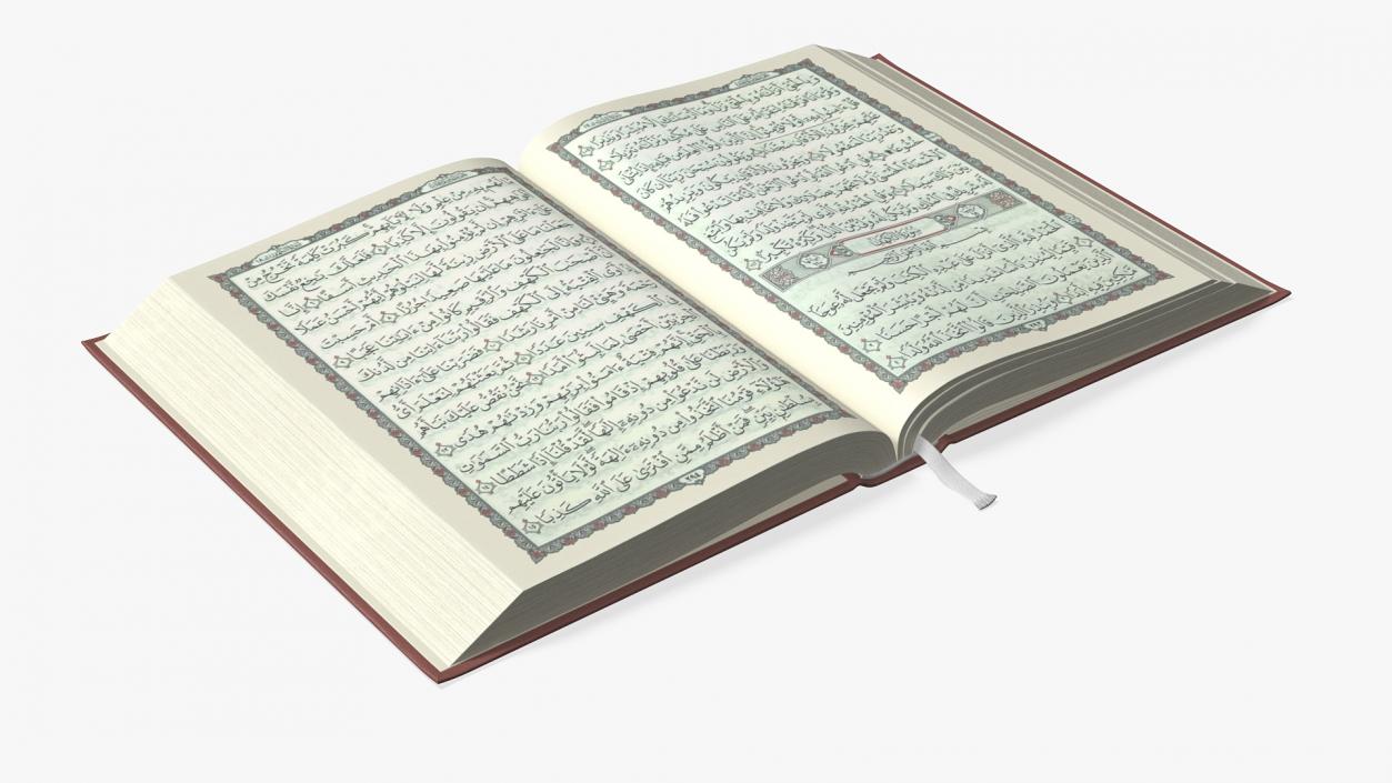 Quran Book Red Open 3D model