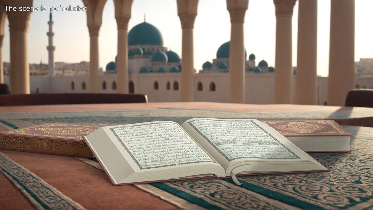 Quran Book Red Open 3D model