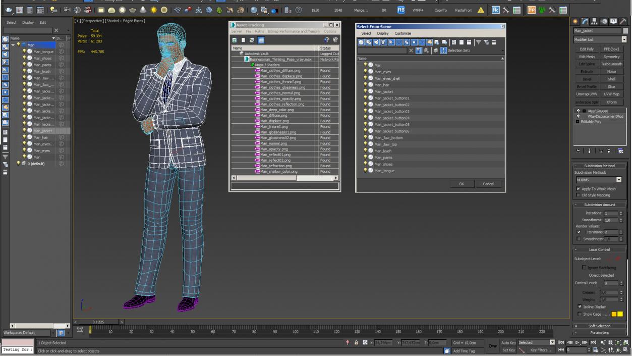 3D model Businessman Thinking Pose