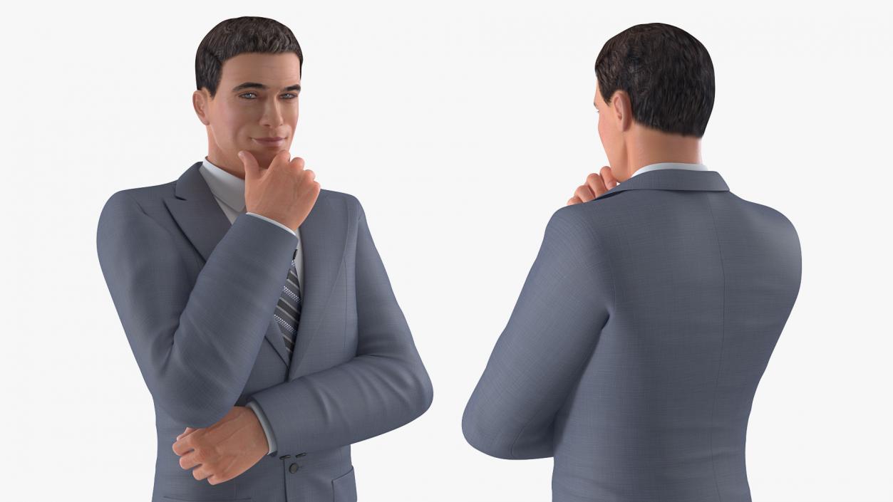 3D model Businessman Thinking Pose