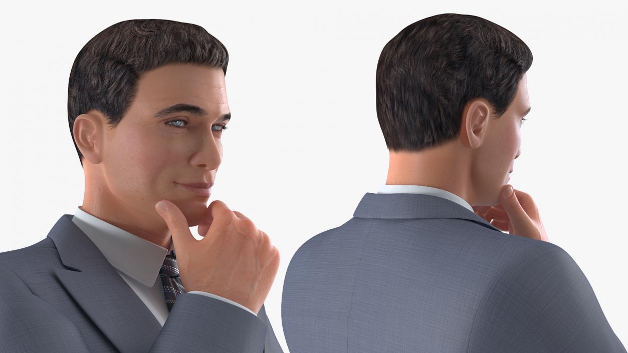 3D model Businessman Thinking Pose