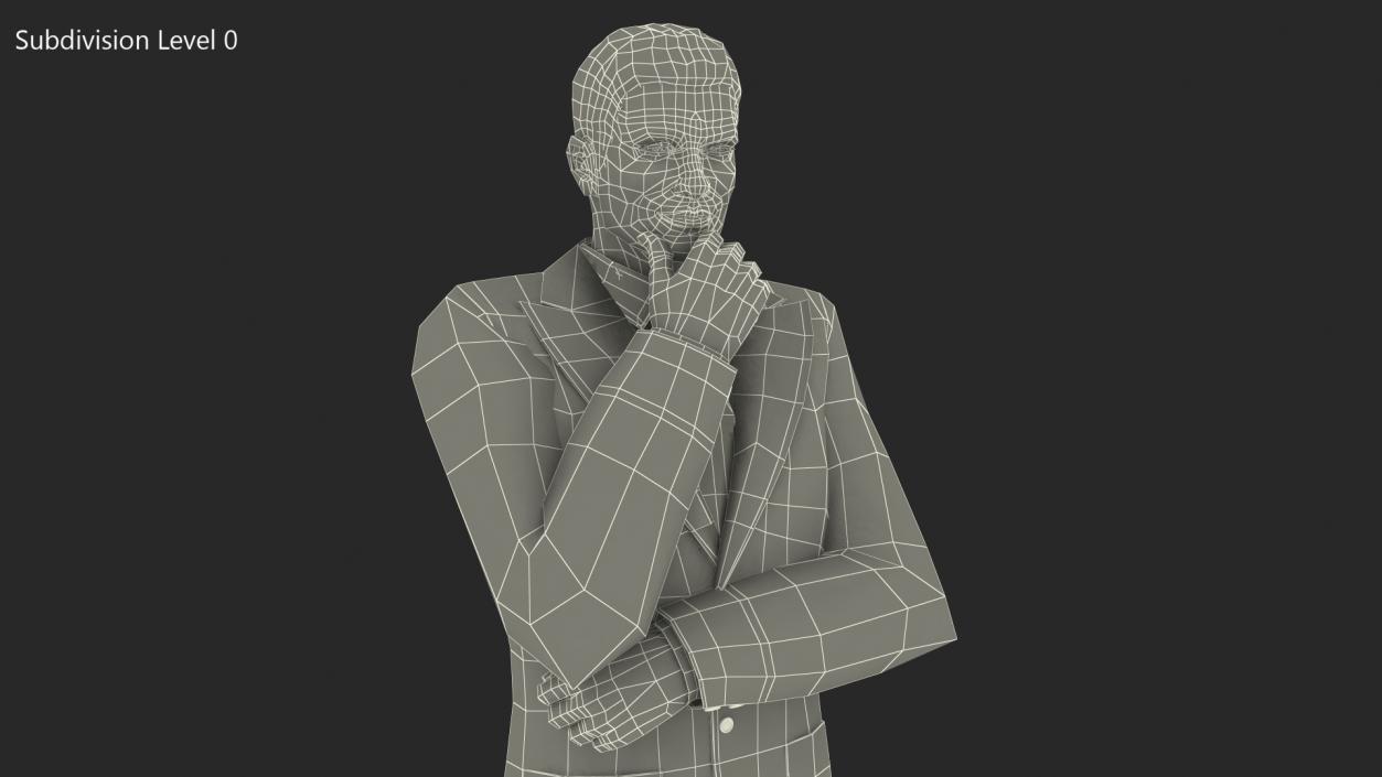 3D model Businessman Thinking Pose