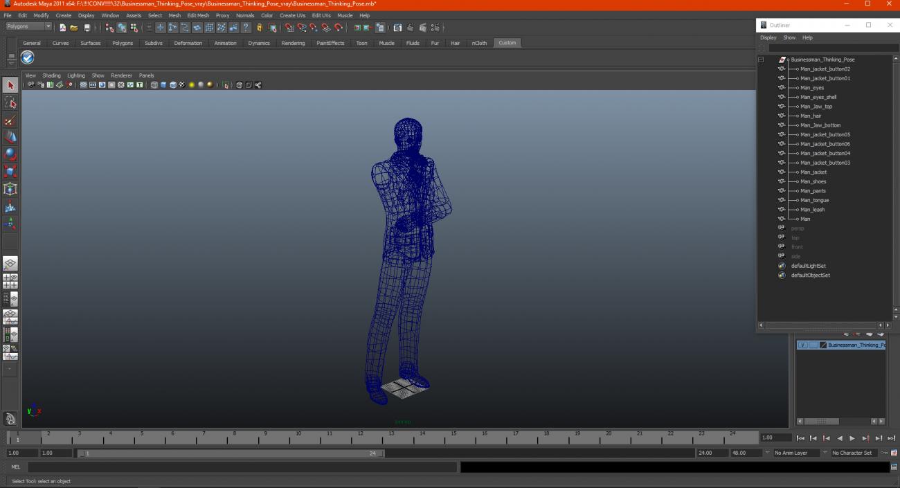 3D model Businessman Thinking Pose