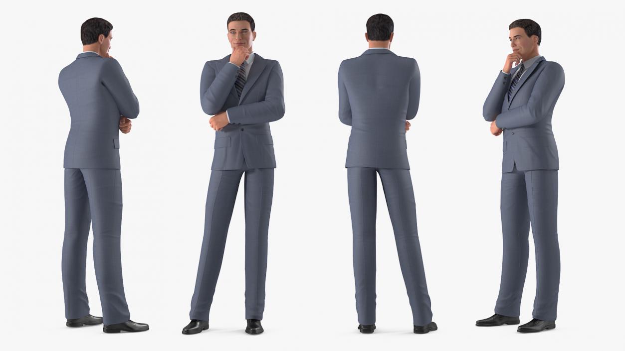 3D model Businessman Thinking Pose