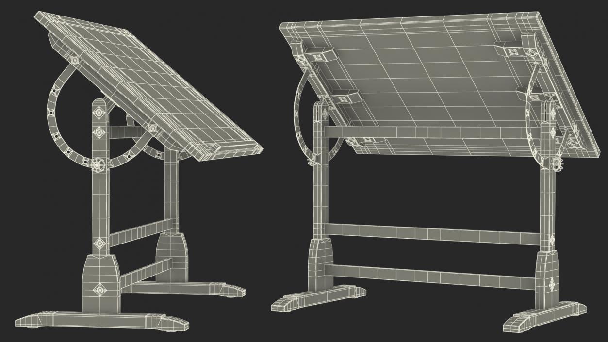 Tiltable Drawing Tables Collection 3D model