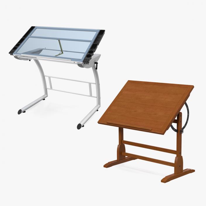 Tiltable Drawing Tables Collection 3D model