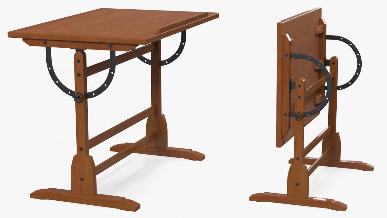 Tiltable Drawing Tables Collection 3D model