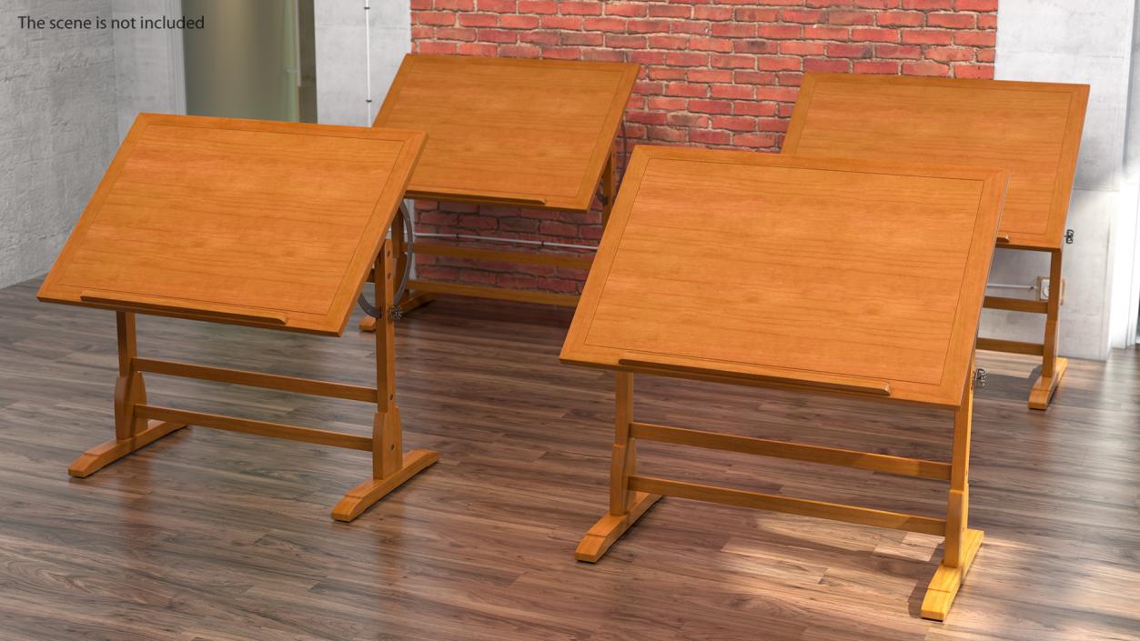 Tiltable Drawing Tables Collection 3D model