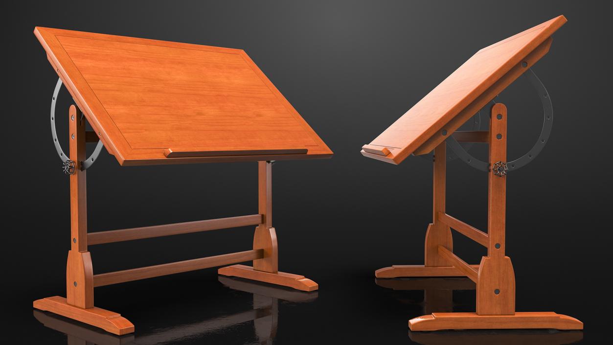 Tiltable Drawing Tables Collection 3D model