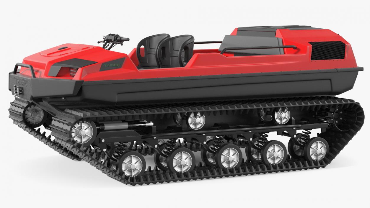 3D Tinger Multi Purpose Track Vehicle No Roof Red