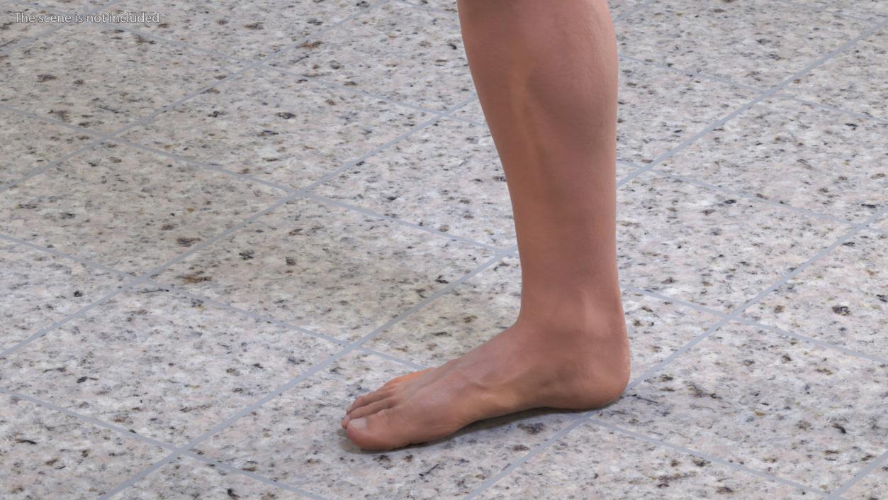 Realistic Asian Male Leg 3D model