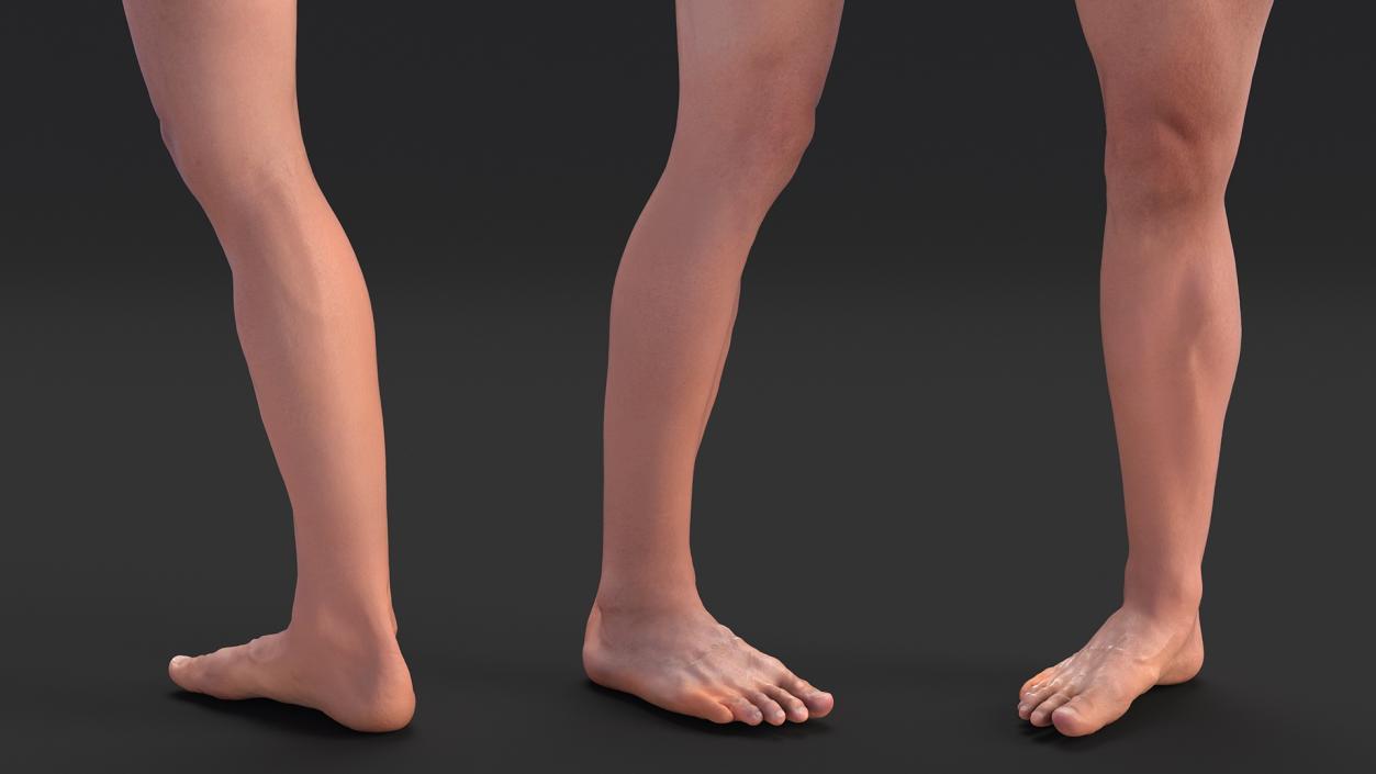 Realistic Asian Male Leg 3D model