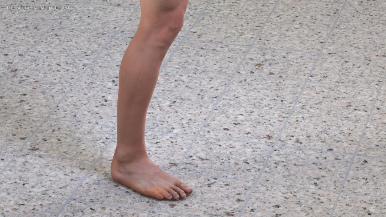 Realistic Asian Male Leg 3D model