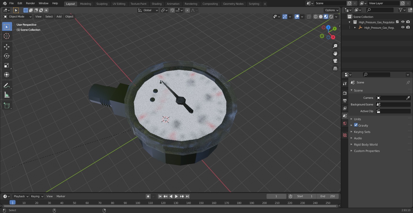 3D High Pressure Gas Regulator Gauge model