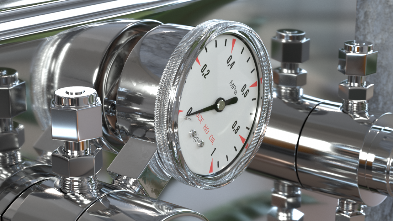 3D High Pressure Gas Regulator Gauge model