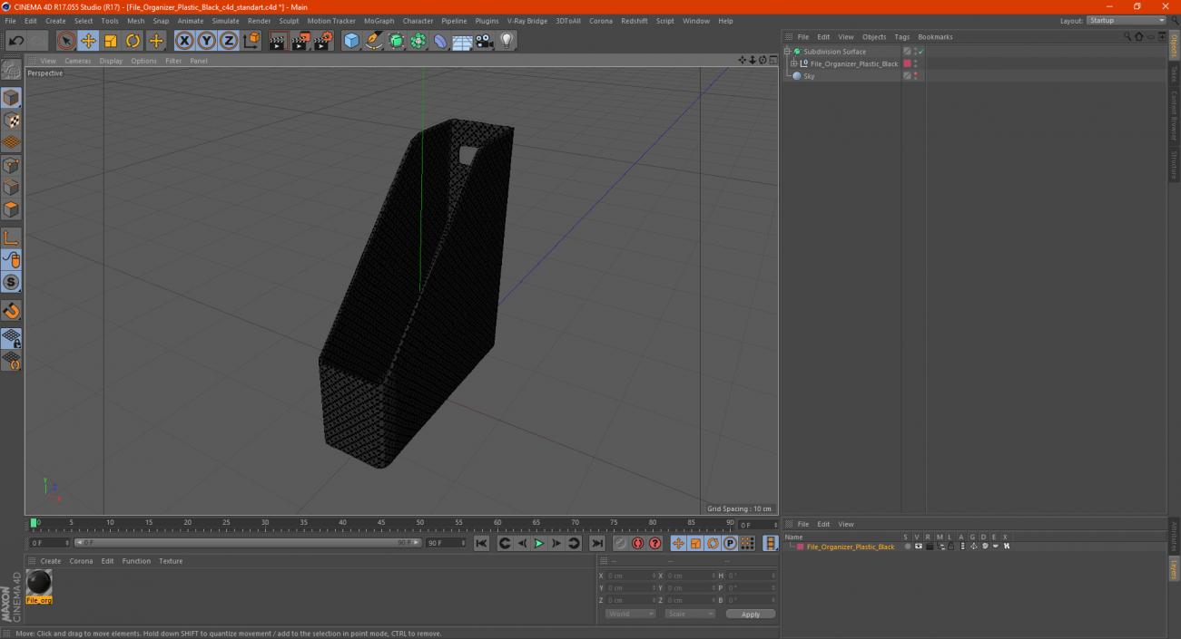 3D File Organizer Plastic Black model
