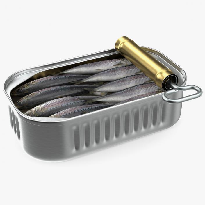 3D Canned Sardine Opened with Twist Key