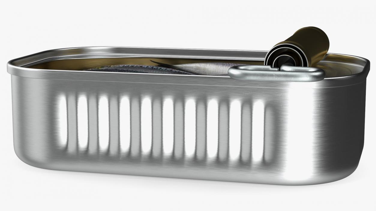 3D Canned Sardine Opened with Twist Key