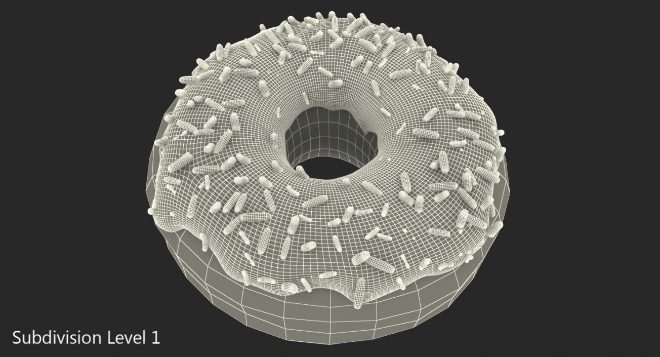 3D model Pink Sprinkled Donut