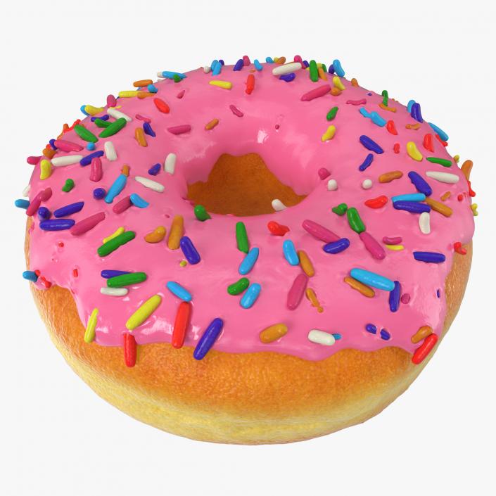 3D model Pink Sprinkled Donut