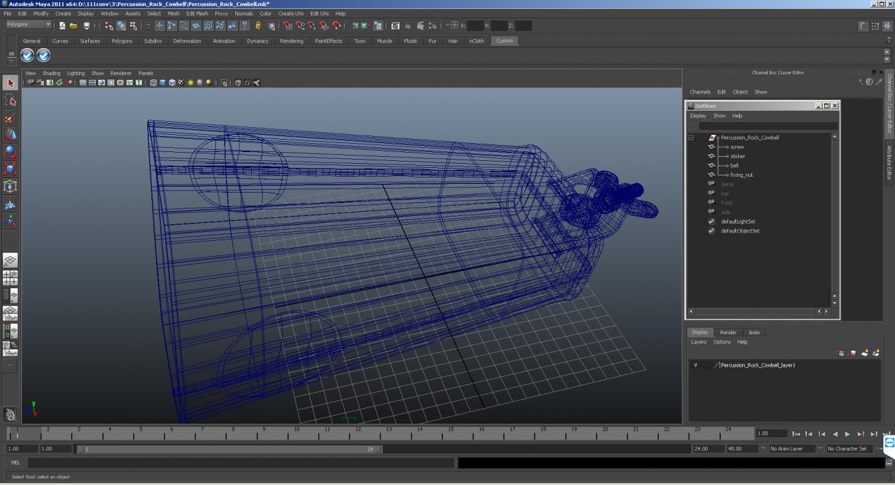 3D Percussion Rock Cowbell model