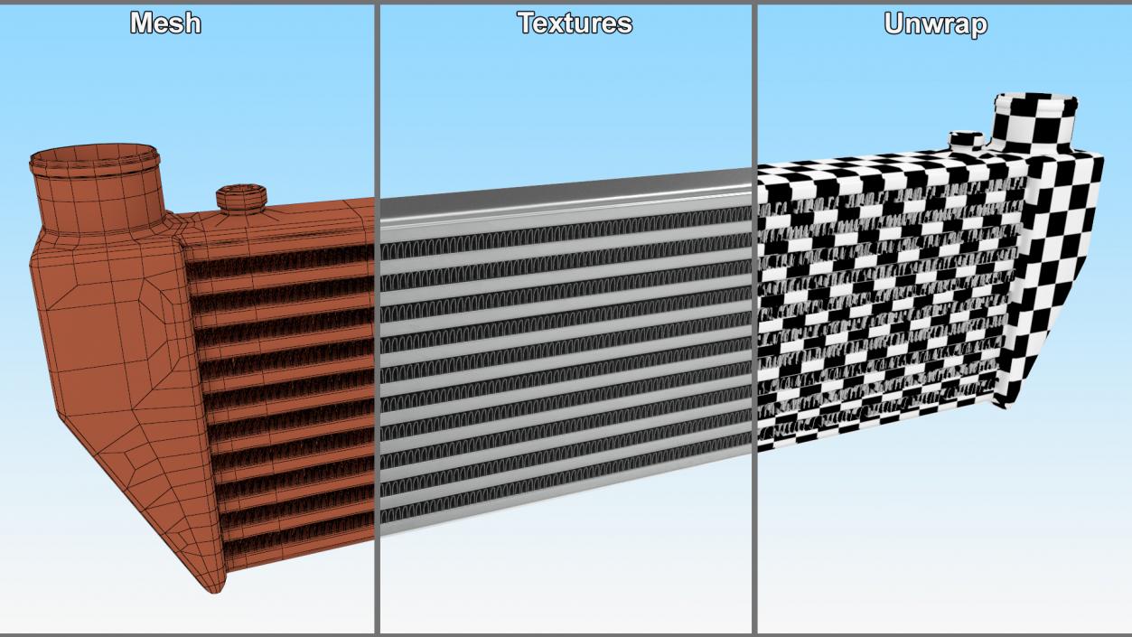 Mishimoto Car Intercooler Up Side Pipes 3D model